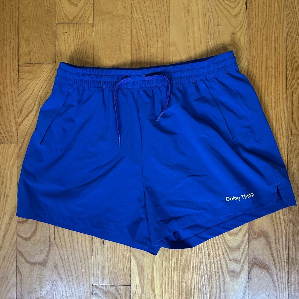 Outdoor Voices Doing Things blue shorts